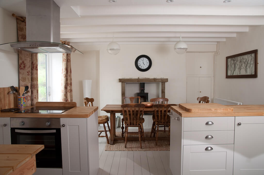 With its own woodburner, the sociable kitchen diner has plenty of space. The